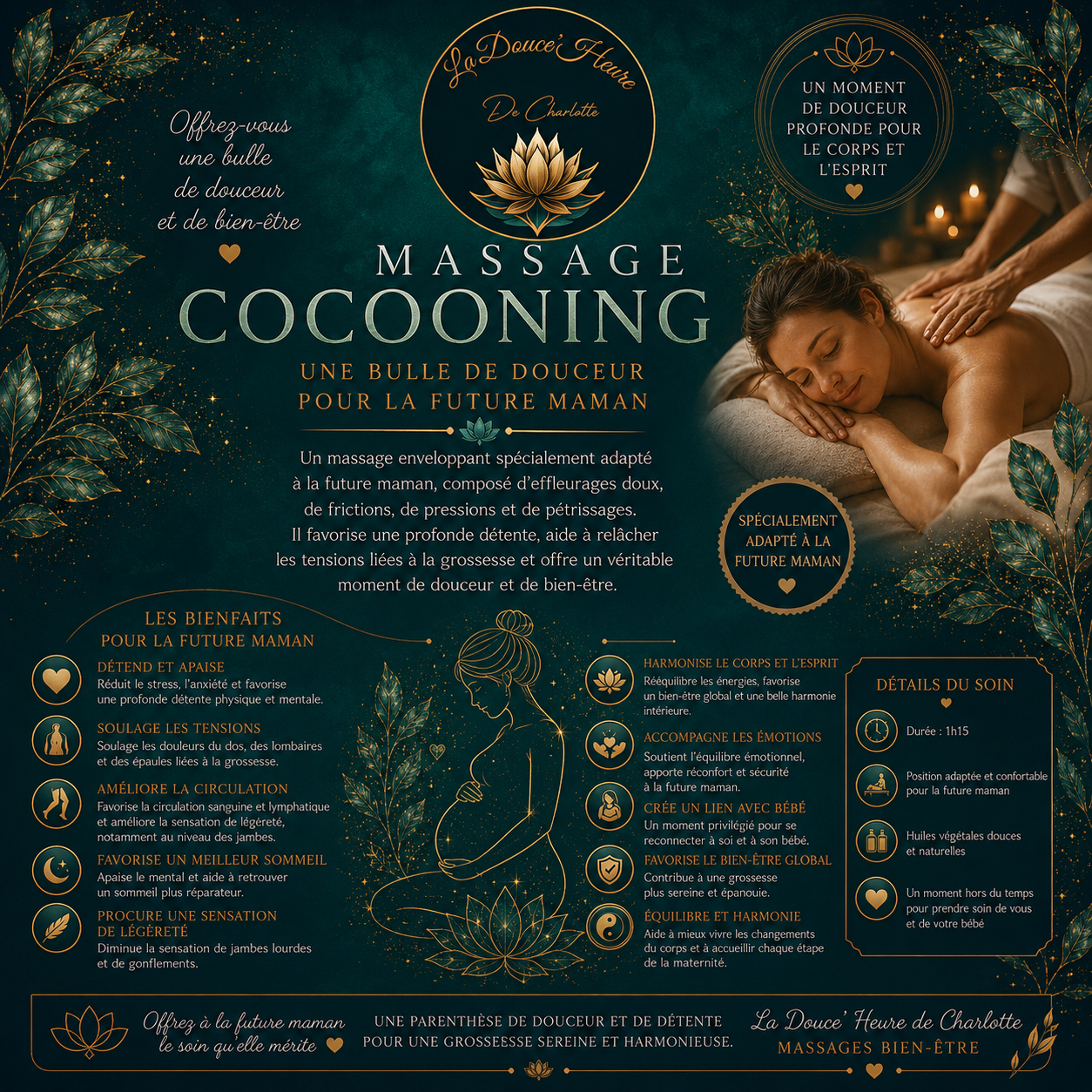 Affiche des bienfaits du massage Cocooning