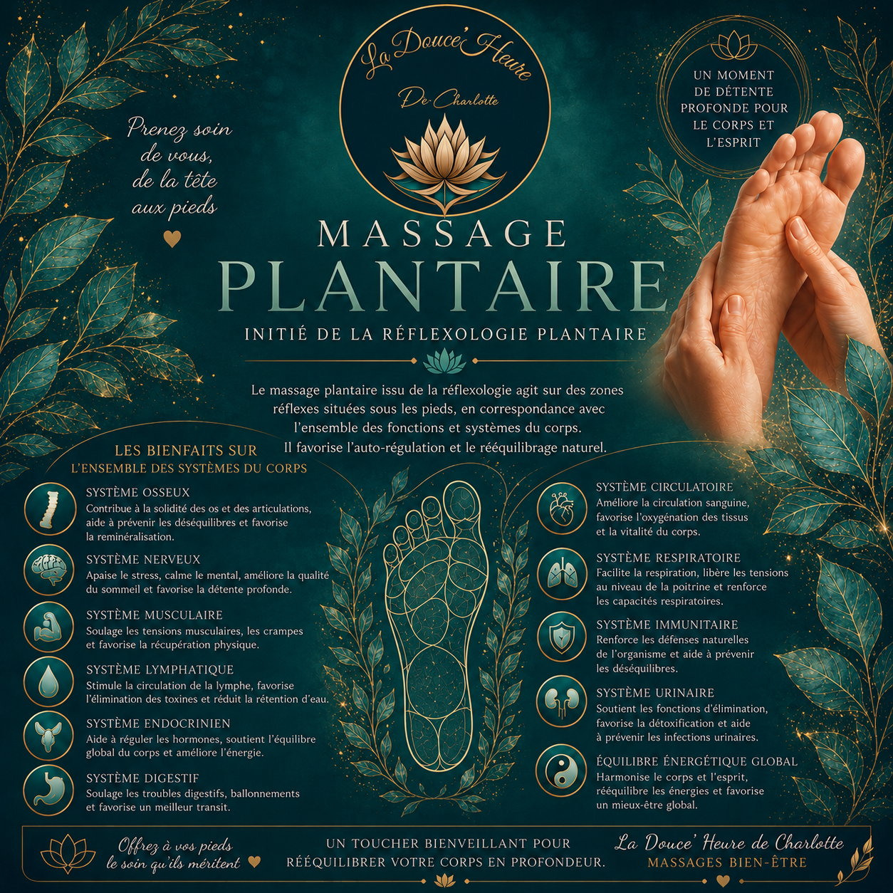 Affiche des bienfaits du massage plantaire